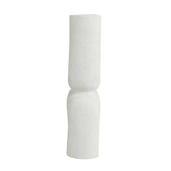 15" White Ceramic U-Shaped Abstract Vase {3}