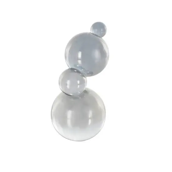 8" Stacked Orbs Decorative Glass Sculpture Clear {9}