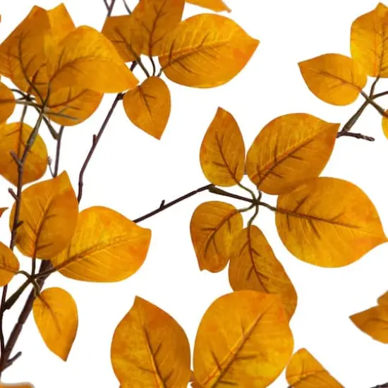 6ft. Orange Autumn Oyama Magnolia Artificial Potted Tree {4}