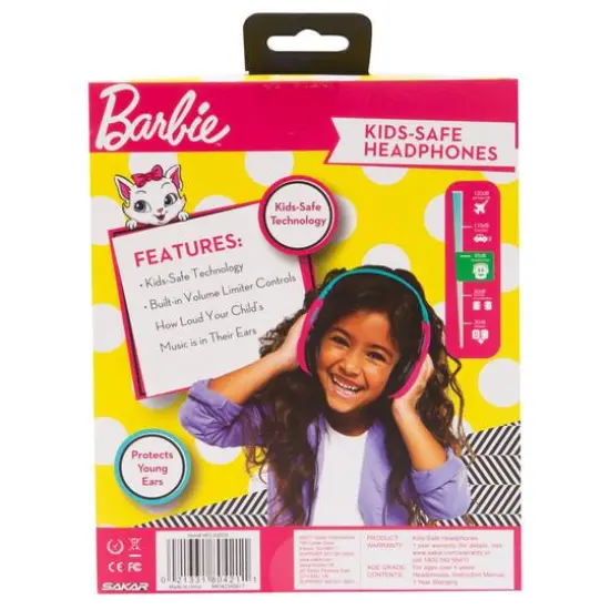 Barbie&reg; Blue & Pink Kid-Safe Headphones {3}