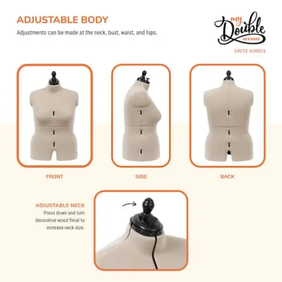 Dritz&reg; My Double Designer Full Figure Dress Form with Adjustable Tri-Pod Stand {6}