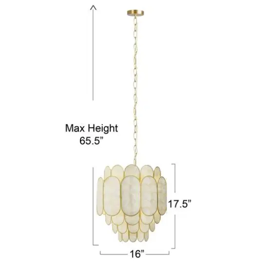 Hello Honey&reg; 17.5" 4-Tier Capiz and Metal Chandelier {13}