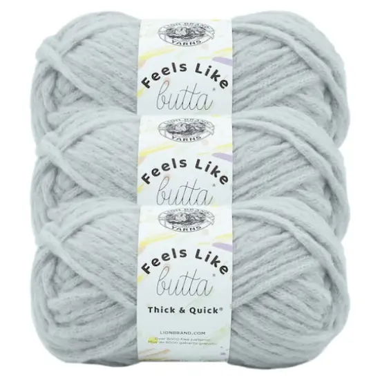 3 Pack Lion Brand&reg; Feels Like Butta&reg; Thick & Quick&reg; Yarn Quiet Grey {1}