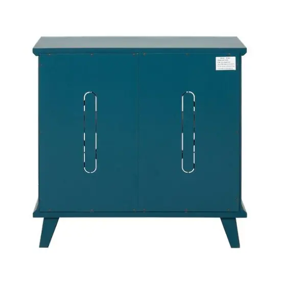 Walker Edison 32" Blue Fretwork Accent Storage Cabinet {4}