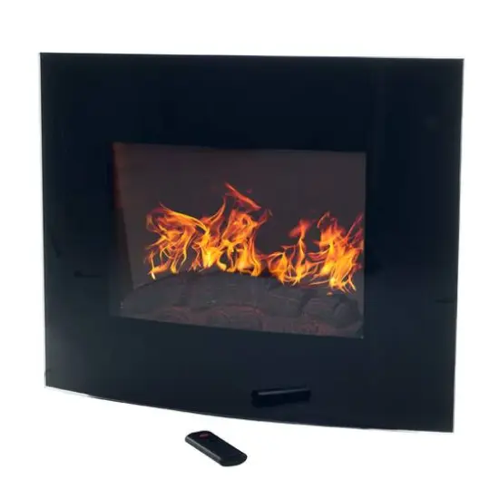 Hastings Home 25.5" Black Curved Electric Fireplace {1}