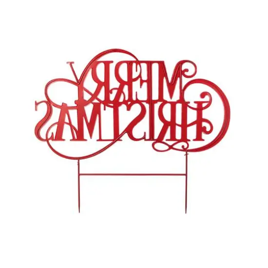 Glitzhome&reg; 36" Oversized Metal Christmas "MERRY CHRISTMAS" Yard Stake {6}