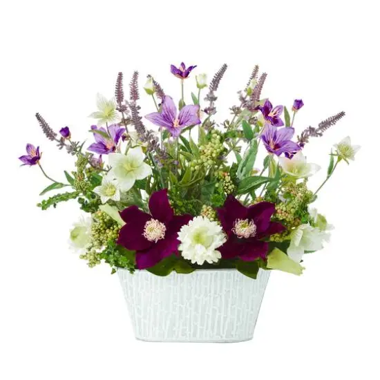13" Mixed Flower Artificial Arrangement in Decorative Vase {1}