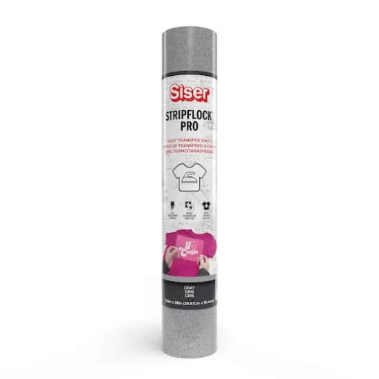Siser&reg; StripFlock&reg; Pro Heat Transfer Vinyl Gray {1}