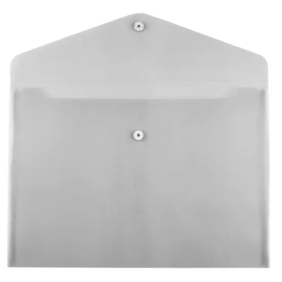 JAM Paper 9.75" x 13" Plastic Snap Closure Envelopes, 12ct. Smoke Gray {4}