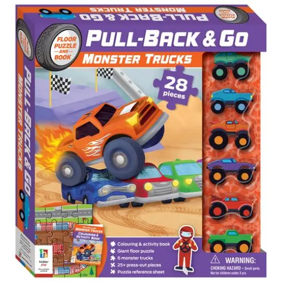 Hinkler Pull-Back and Go Monster Trucks Floor Puzzle {1}