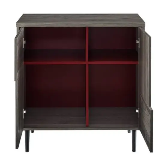 Walker Edison Slate Gray/Red Interior Modern Color Pop Accent Cabinet {6}