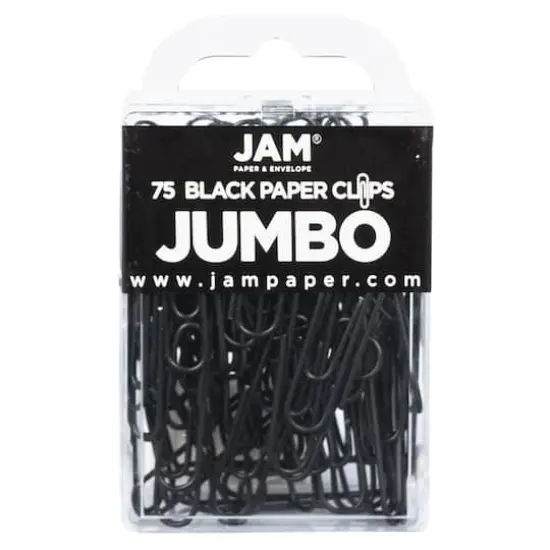 JAM Paper Jumbo Paper Clips Black {1}