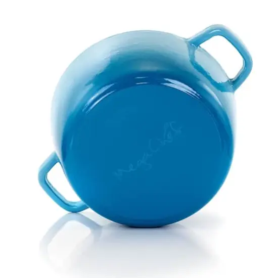 MegaChef Blue Enameled Cast Iron Casserole {8}