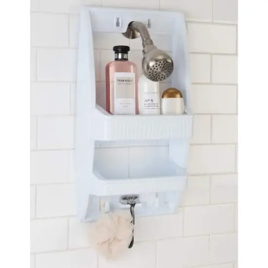 Bath Bliss White Multi Hanging Option Shower Caddy {4}
