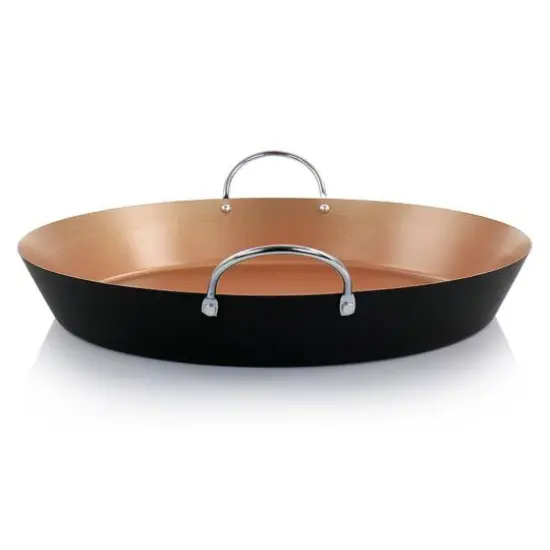 Oster Stonefire 16'' Copper Nonstick Carbon Steel Paella Pan {3}