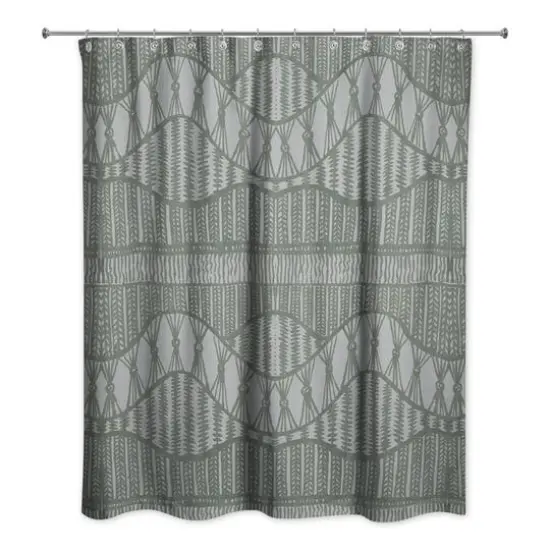 Lace Pattern Shower Curtain Gray {1}