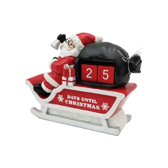7.25" Santa on Sleigh Christmas Countdown Tabletop D&eacute;cor by Ashland&reg; {3}