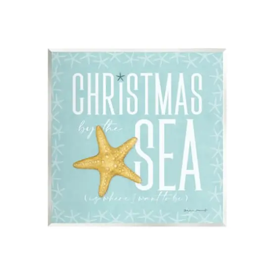 Stupell Industries Christmas By The Sea Turquoise Wall Plaque Art {1}