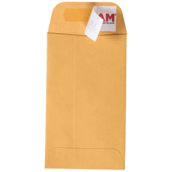 JAM Paper Brown Kraft Manila #4 Coin Business Commercial Envelopes with Peel & Seal Closure {4}