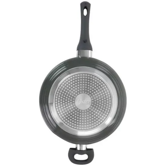 Oster Ridge Valley 3.5qt. Gray Nonstick Aluminum Saut&eacute; Pan with Lid {6}