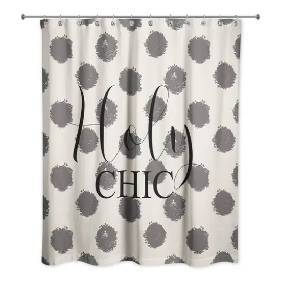 Holy Chic Polka Dots Shower Curtain Black/White {1}
