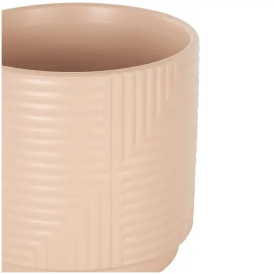 Pink Ceramic Geometric Planter Set {4}