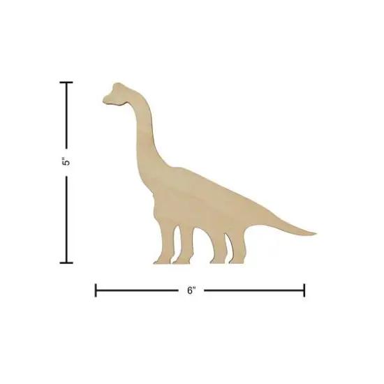 Essentials by Leisure Arts 24 Pack 6.38" x 5" Brachiosaur Flat Wood Shape {4}