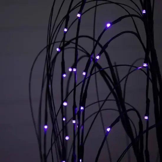 5ft. Orange & Purple LED Pre-Lit Halloween Black Willow Artificial Fall Tree {9}