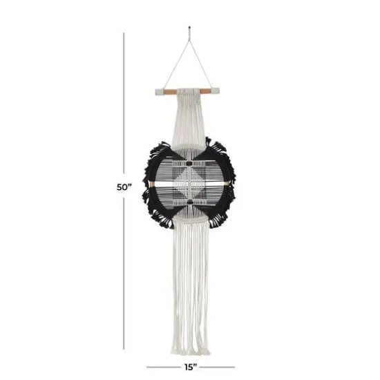 Black Fabric Bohemian Wall Decor, 15" x 1" x 50" {7}