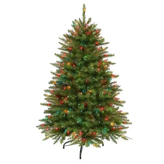 4.5ft. Pre-Lit Fraser Fir Artificial Christmas Tree, Multi-Colored Lights {7}