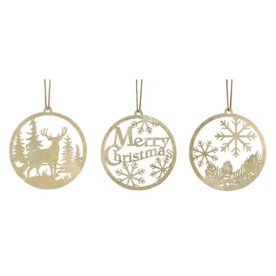 24ct. 17.5" Gold Iron Christmas Ornaments {1}