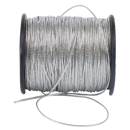 JAM Paper 1/16" Home D&eacute;cor Trimmings Metallic Braided Cord Silver {1}