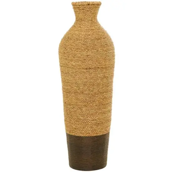 Brown Seagrass Handmade Tall Woven Floor Vase {5}