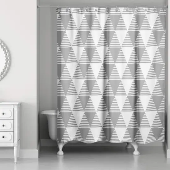 Triangles Shower Curtain Gray {1}