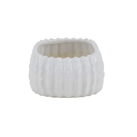 Set of 3 White Stoneware Traditional Planter, 9", 13", 17" {4}