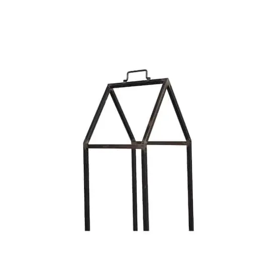 Hello Honey&reg; 55.8" Metal House Shaped Fire Wood Holder with Handle {6}