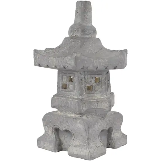20" Solar Powered LED Pagoda Outdoor Garden Statue {7}