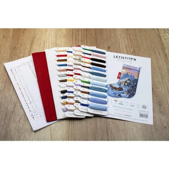 LetiStitch Counted Cross Stitch Kit Christmas Eve Stocking {5}