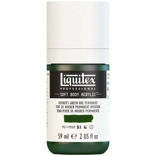 Liquitex&reg; Professional Soft Body Acrylic Bottle, 2oz. Hooker's Green Hue Permanent {8}