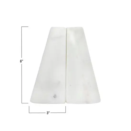 Hello Honey&reg; 6" White Marble Bookends Set {5}