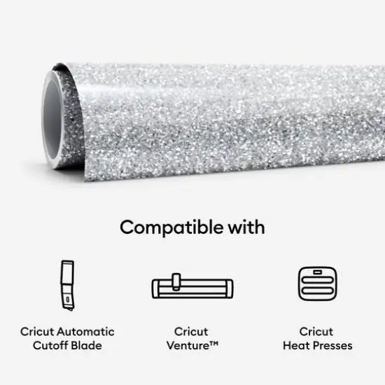 Cricut&reg; Smart Iron-On&trade; Glitter, 25" x 12ft. Silver {8}