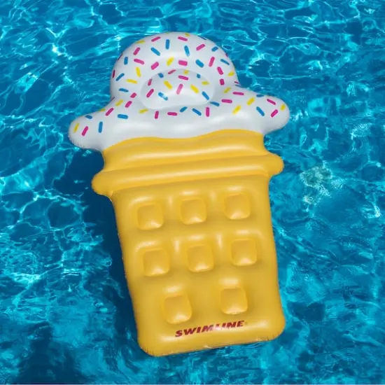 Swimline 72" Inflatable Ice Cream Cone Pool Lounge Raft {4}