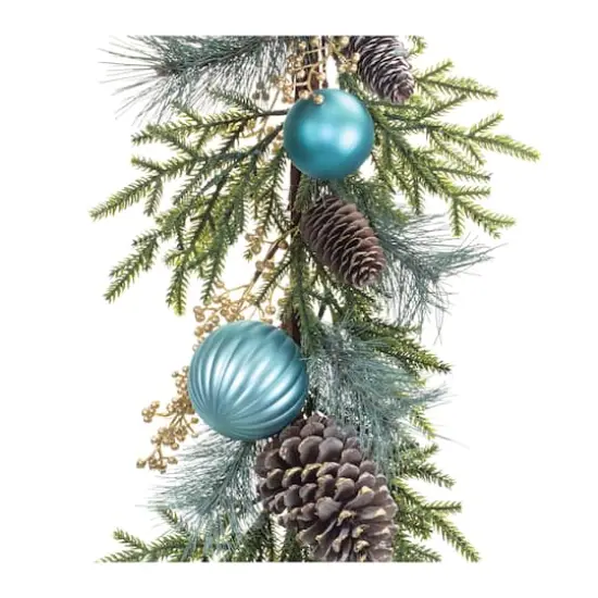 6ft. Pre-Decorated Ornament Christmas Pinecone Garland {1}