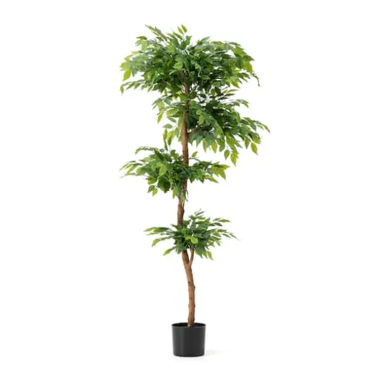 Glitzhome&reg; 5ft. Creative Shaped Faux Ficus Tree in Pot {1}
