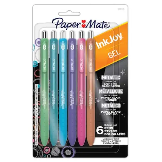 Paper Mate&reg; InkJoy&reg; Metallic Retractable 0.8mm Gel Pen 6 Color Set {1}