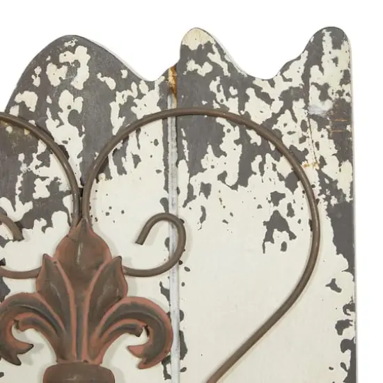 32" White Rustic Wood Wall Decor, 2ct. {4}