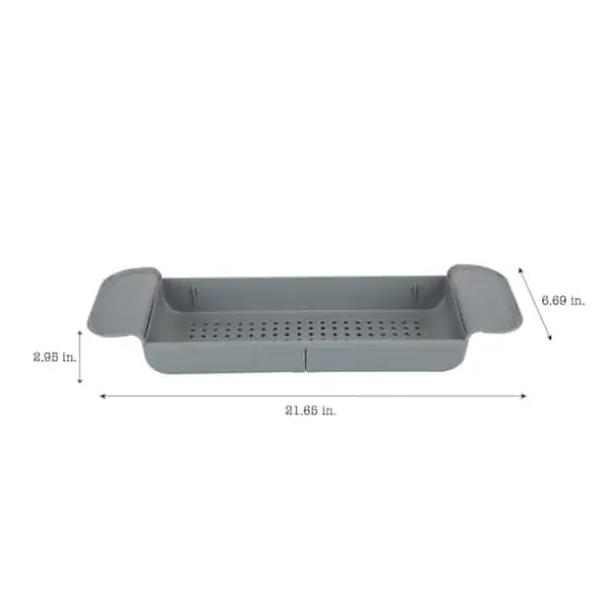 Bath Bliss Gray Expandable Non-Slip Bathtub Caddy {4}