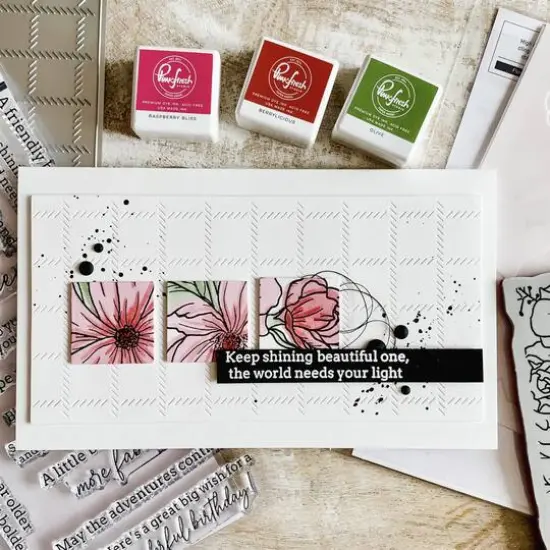 Pinkfresh Studio Floral Focus Cling Rubber Background Stamp {7}