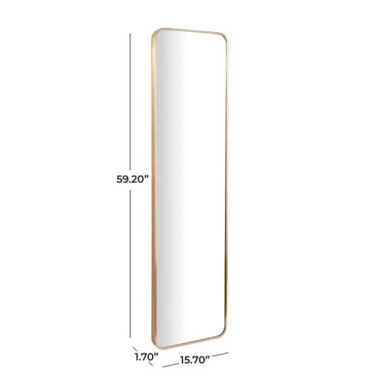 Gold Metal Glam Wall Mirror, 16" x 2" x 59" {6}