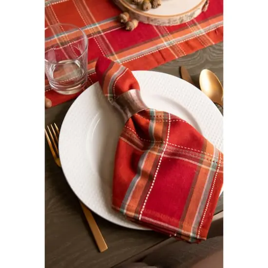 DII&reg; Autumn Spice Plaid Dinner Napkins, 6ct. {4}